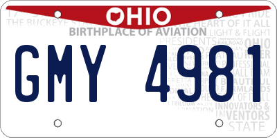OH license plate GMY4981