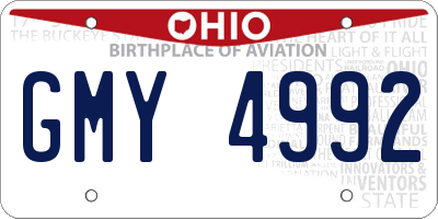 OH license plate GMY4992