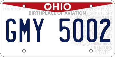 OH license plate GMY5002