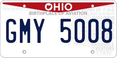 OH license plate GMY5008