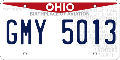OH license plate GMY5013