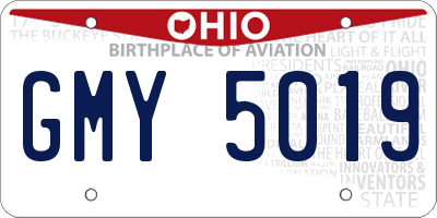OH license plate GMY5019