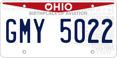 OH license plate GMY5022