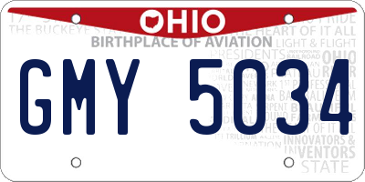 OH license plate GMY5034