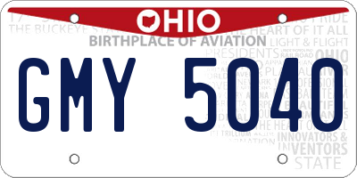 OH license plate GMY5040