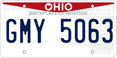 OH license plate GMY5063