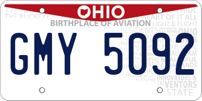 OH license plate GMY5092