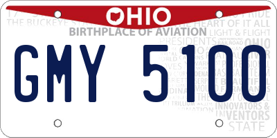 OH license plate GMY5100