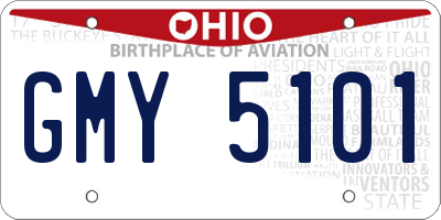 OH license plate GMY5101