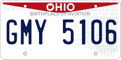 OH license plate GMY5106