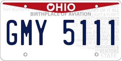 OH license plate GMY5111