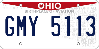 OH license plate GMY5113