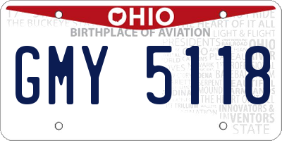 OH license plate GMY5118