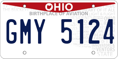 OH license plate GMY5124