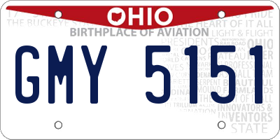 OH license plate GMY5151
