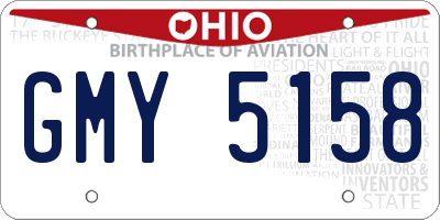 OH license plate GMY5158