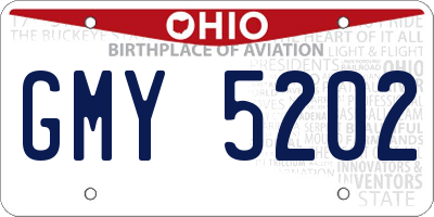 OH license plate GMY5202