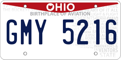 OH license plate GMY5216
