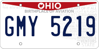 OH license plate GMY5219