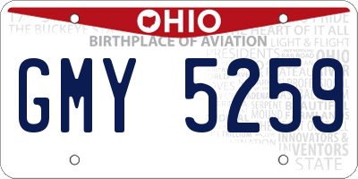 OH license plate GMY5259