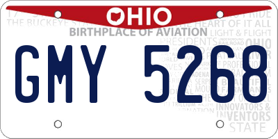 OH license plate GMY5268