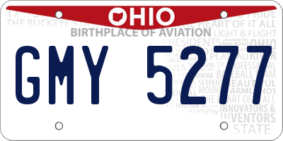 OH license plate GMY5277