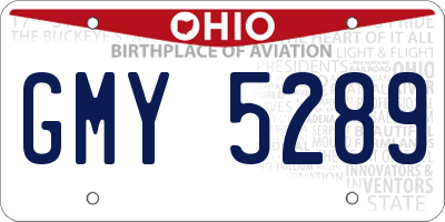 OH license plate GMY5289