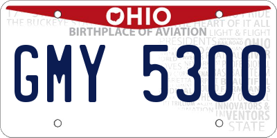 OH license plate GMY5300