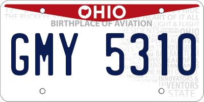 OH license plate GMY5310