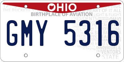 OH license plate GMY5316