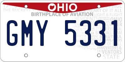 OH license plate GMY5331