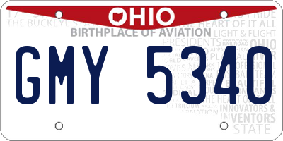 OH license plate GMY5340