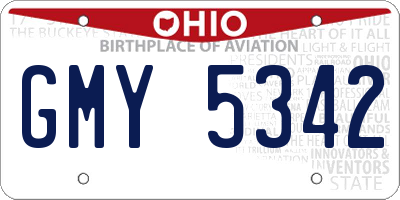 OH license plate GMY5342