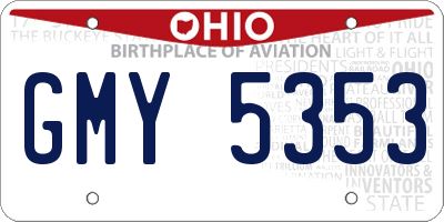 OH license plate GMY5353