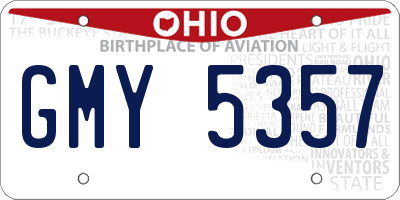 OH license plate GMY5357
