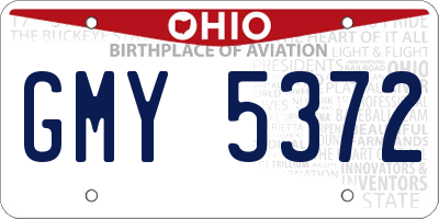 OH license plate GMY5372