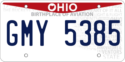OH license plate GMY5385