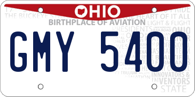 OH license plate GMY5400