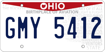 OH license plate GMY5412