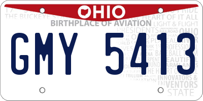 OH license plate GMY5413