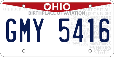OH license plate GMY5416