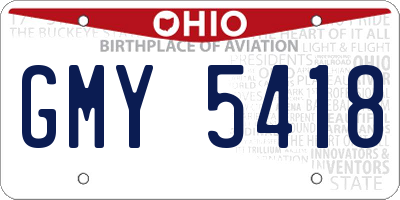 OH license plate GMY5418