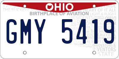 OH license plate GMY5419