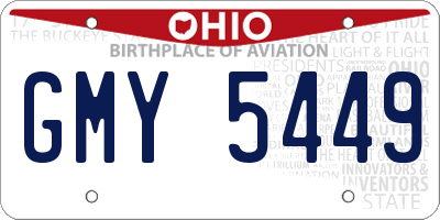 OH license plate GMY5449