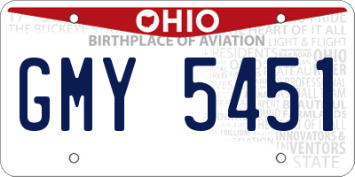 OH license plate GMY5451