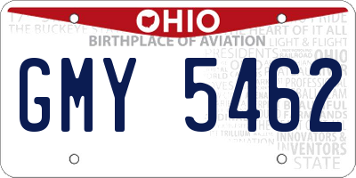 OH license plate GMY5462