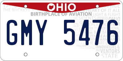 OH license plate GMY5476
