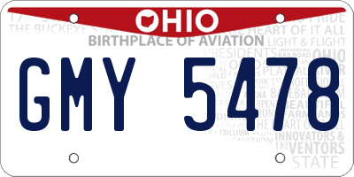 OH license plate GMY5478