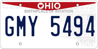 OH license plate GMY5494