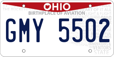 OH license plate GMY5502